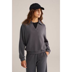 WE Fashion - Dames Sweater - Donkergrijs - Regular Fit - Viscose
