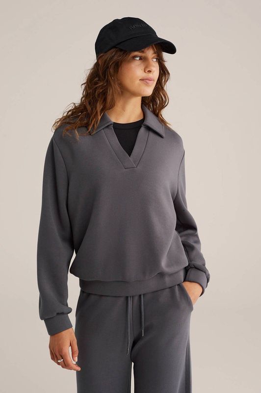 WE Fashion - Dames Sweater - Donkergrijs - Regular Fit - Viscose