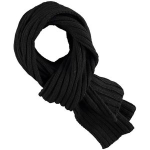 Sarlini sjaal rib gebreid zwart