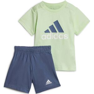 adidas Sportswear T-shirt + short lichtgroen/donkerblauw