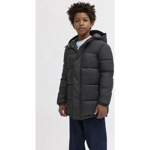 Jack & Jones - Gewatteerde Jas - Zwart/Wit - Junior - Afneembare Capuchon