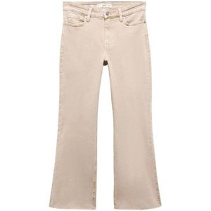 Mango cropped high waist jeans beige