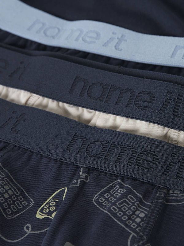 NAME IT KIDS boxershort - set van 3 donkerblauw/ecru