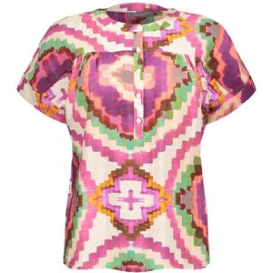 Geisha blousetop met all over print multi