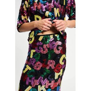 POM Amsterdam midi rok met pailletten multi