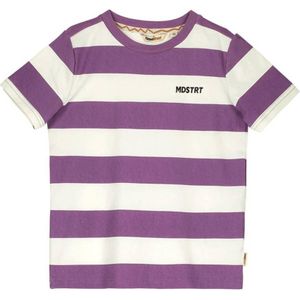 Moodstreet Gestreept T-shirt Paars/Ecru