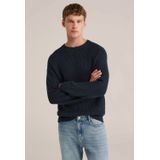 WE Fashion - Gebreide Trui - Donkerblauw - Herenmodel - Loose Fit