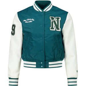 America Today baseball jacket met borduursels donkergroen/wit