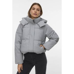 Vero Moda - Vmgretakylie - Gewatteerde Damesjas - Grijs - Met Drukknoopsluiting