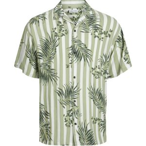 JACK & JONES JUNIOR overhemd JJJEFF RESORT met all over print lichtgroen/wit