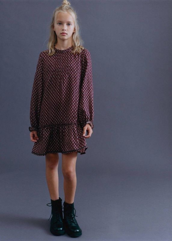 MANGO KIDS - Jurk 'Carmela' - Bordeaux - Jerseyjurken