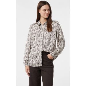 comma - Blouse - Satijn - Viscose - Lange Mouwen - All-over Dessin