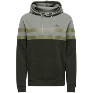 Only & Sons - Onsthor Reg Sweat Hood Cs - Trui - Castor Gray/Olive Night