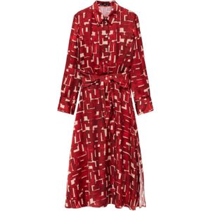 Mango blousejurk met all over print en ceintuur rood