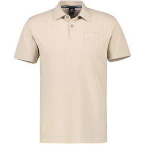 LERROS regular fit polo met logo light dune beige