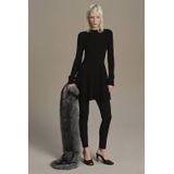 MANGO Gebreide jurk 'PEPLUM'  zwart