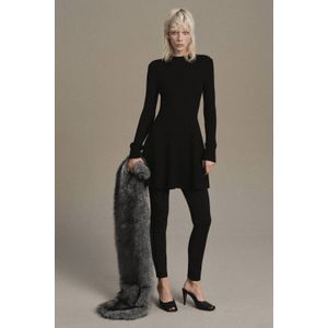 MANGO Gebreide jurk 'PEPLUM'  zwart