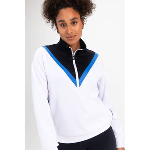 Sjeng Sports sportsweater Amberly wit/blauw