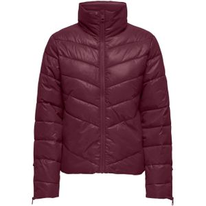JDY - Gewatteerde Jas - Donkerrood - Dames - Winterjassen