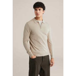 WE Fashion trui fijn gebreid beige