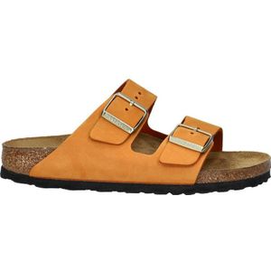 Birkenstock nubuck slippers oranje