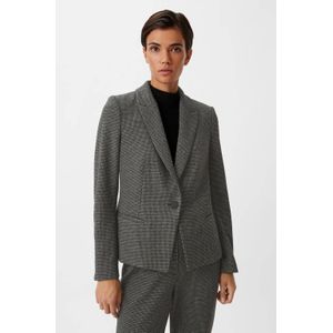 Comma Getailleerde Blazer met Pied-de-poule Antraciet