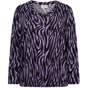 Wasabiconcept blousetop met zebraprint paars/zwart