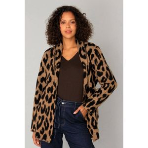 Yest vest met panterprint camel gebreid