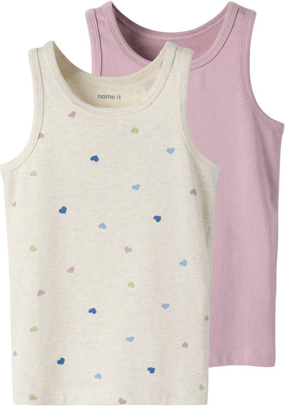 NAME IT MINI hemd - set van 2 ecru/roze