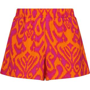 Raizzed regular fit casual short Natas met all over print fuchsia/oranje