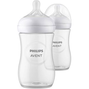 Philips AVENT Natural Response Babyfles 2x 260 ml 1M+ Snelheid-3 speen SCY903/02