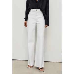 Mango high waist wide leg jeans wit