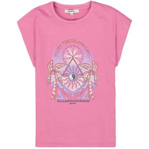 Garcia T-shirt met printopdruk roze/lila