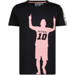 Messi T-shirt Naope met printopdruk zwart/lichtroze