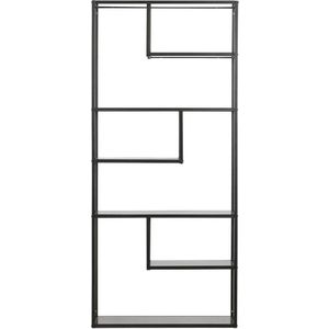 WOOOD Teun Vakkenkast - Metaal - Zwart - 188x85x35