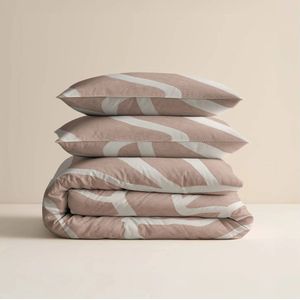 Sleeptime - Clay Contours - Dekbedovertrek - Perzikbruin - 140x200x220 + 1 Kussensloop 60x70