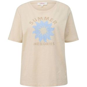 s.Oliver T-shirt met printopdruk beige/lichtblauw