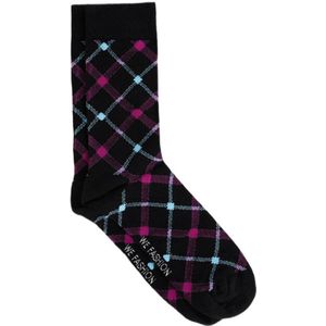 WE Fashion sokken zwart/blauw/roze