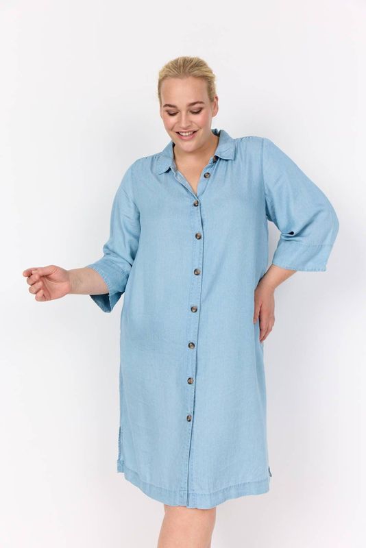 Wasabi Concept - Blousejurk - Blauw Denim - Flora 9