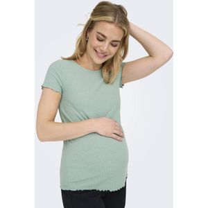 ONLY MATERNITY zwangerschaps top rib gebreid grijsgroen