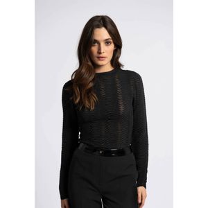 NIKKIE top zwart met lurex