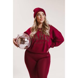 Pinned by K Curve sweater met printopdruk donkerrood