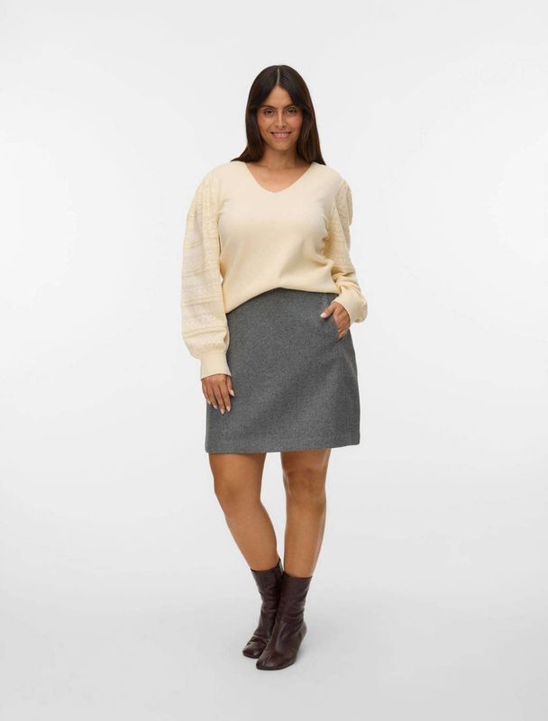 VERO MODA CURVE - Mini Rok - Grijs