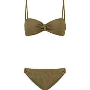 Shiwi voorgevormde bandeau bikini Zoe met textuur olijfgroen