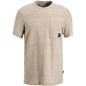 CHASIN' gemêleerd T-shirt MORROW met ingebreid patroon taupe