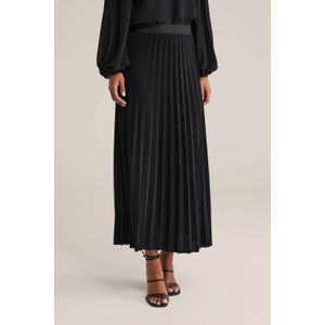 WE Fashion - Plissérok - Zwart - Met Glittergaren - Regular Fit