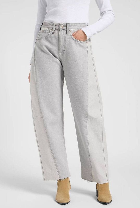 Lee - RIDER BARREL - Jeans - Grijs - 100% Katoen