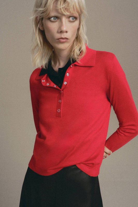 Mango gebreide trui rood