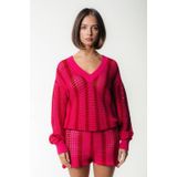 Colourful Rebel slim regular waist casual short roze crochet