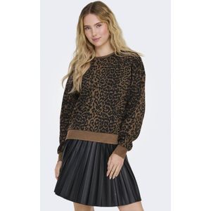 ONLY sweater met panterprint bruin
